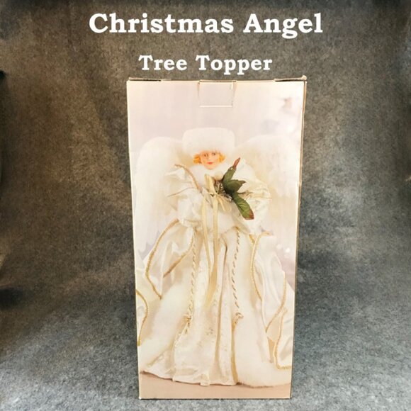 Christmas Angel Tree Topper 16" Ivory Angel JCPenny Home Collection - Picture 1 of 8